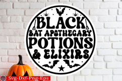 Black Bat Apothecary potions &amp; Elixirs Round Sign SVG Hallow Product Image 1