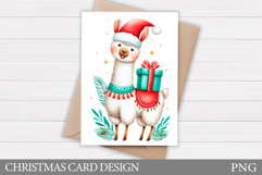 Christmas Lama Card Printable. Christmas Card Design Product Image 1