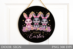 Easter Bunny Door Sign Design. Easter Door Sign Sublimation Product Image 1