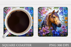 Cute Horse Coaster Design. Cute Horse Sublimation Product Image 1