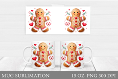 Cute Gingerbread Mug Design. Christmas Mug Sublimation Product Image 1
