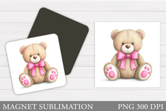 Bear Magnet Sublimation. Cute Bear Magnet Design Product Image 1