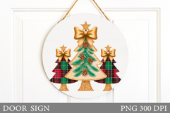 Christmas Tree Door Sign. Christmas Door Sign Design Product Image 1