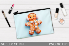 Gingerbread Cosmetics Bag. Christmas Makeup Bag Design Product Image 1
