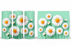 Daisy Flowers Tumbler Design. Flowers Tumbler Sublimation Product Image 2