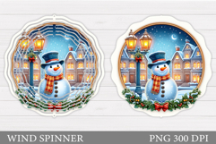 Cute Snowman Wind Spinner. Christmas Wind Spinner Design Product Image 1