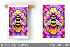 Bee Kitchen Towel Design. Bee Sublimation Product Image 1