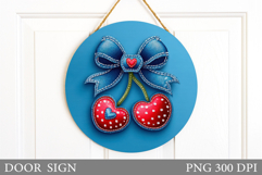 Cherry Door Sign Design. Cherries Sublimation Product Image 1