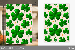St Patrick Clover Garden Flag. St Patrick Garden Flag Design Product Image 1
