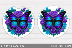 Butterfly Car Coaster Design. Butterfly Sublimation Product Image 1