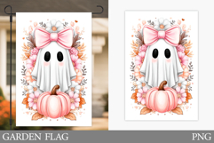 Cute Ghost Garden Flag. Cute Halloween Garden Flag Design Product Image 1