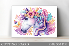 Cute Horse Cutting Board Design. Horse Sublimation Product Image 1