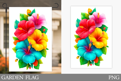 Tropical Flowers Garden Flag. Floral Garden Flag Design Product Image 1