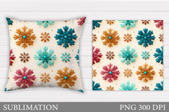 Snowflakes Pillow Design. Christmas Pillow Sublimation Product Image 1