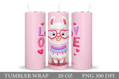 Valentines Lama Tumbler. Valentines Tumbler Sublimation Product Image 1