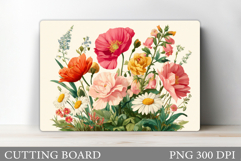 Flowers Cutting Board Sublimation. Wildflowers Cutting Board Product Image 1