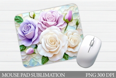 Roses Mouse Pad Design. Flowers Mouse Pad Sublimation Product Image 1