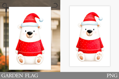 Polar Bear Garden Flag. Christmas Garden Flag Design Product Image 1