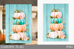 Pumpkin Garden Flag Design. Fall Garden Flag Sublimation Product Image 1