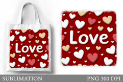 Love Tote Bag Design. Hearts Sublimation Product Image 1