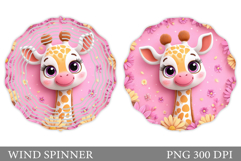 Cute Giraffe Wind Spinner. Giraffe Flowers Wind Spinner Product Image 1