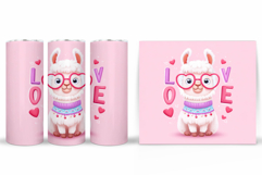 Valentines Lama Tumbler. Valentines Tumbler Sublimation Product Image 2