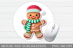 Cute Gingerbread Mouse Pad. Christmas Mouse Pad Design Product Image 1