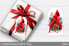 Christmas Cardinal Gift Tag . Christmas Gift Tag Printable Product Image 1