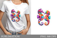 Cute Seahorse T-Shirt Design. Cute Seahorse Sublimation Product Image 1