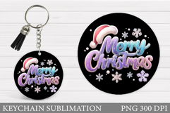 Merry Christmas Keychain. Christmas Keychain Sublimation Product Image 1