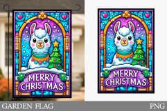 Christmas Lama Garden Flag. Christmas Garden Flag Design Product Image 1