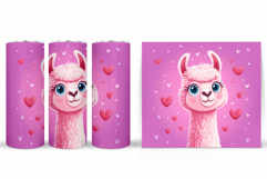 Valentines Lama Tumbler. Valentines Tumbler Sublimation Product Image 2