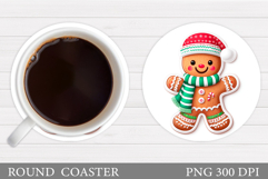 Gingerbread Coaster Design. Christmas Coaster Sublimation Product Image 1
