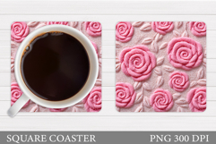Roses Coaster Design. Roses Sublimation Product Image 1