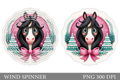 Christmas Horse Wind Spinner. Christmas Wind Spinner Design Product Image 1