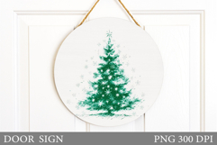 Christmas Tree Door Sign. Christmas Door Sign Design Product Image 1