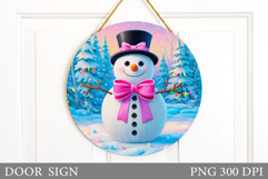 Christmas Snowman Door Sign. Christmas Door Sign Design Product Image 1