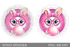 Cute Bunny Wind Spinner. Cute Bunny Sublimation Product Image 1