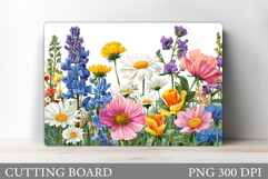 Wildflowers Cutting Board. Flowers Cutting Board Sublimation Product Image 1