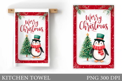 Christmas Penguin Kitchen Towel. Christmas Kitchen Towel Product Image 1