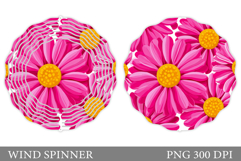 Floral Wind Spinner Sublimation. Flowers Wind Spinner Design Product Image 1