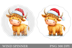 Christmas Cow Wind Spinner. Christmas Wind Spinner Design Product Image 1