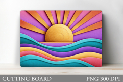 Sun Cutting Board Design. Sea Cutting Board Sublimation Product Image 1