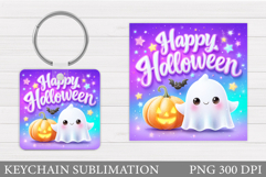 Cute Ghost Keychain Design. Cute Halloween Keychain Product Image 1