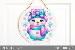 Christmas Snowman Door Sign. Christmas Door Sign Design Product Image 1