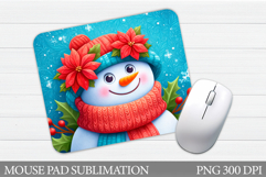 Snowman Mouse Pad Design. Christmas Mouse Pad Sublimation Product Image 1