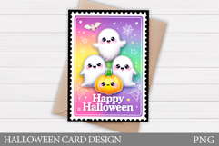 Cute Halloween Card Design. Halloween Ghost Card Printable Product Image 1
