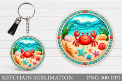 Crab Keychain Design. Crab Sublimation Product Image 1