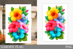 Hibiscus Garden Flag Design. Tropical Flowers Garden Flag Product Image 1