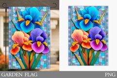 Irises Garden Flag Sublimation. Floral Garden Flag Design Product Image 1